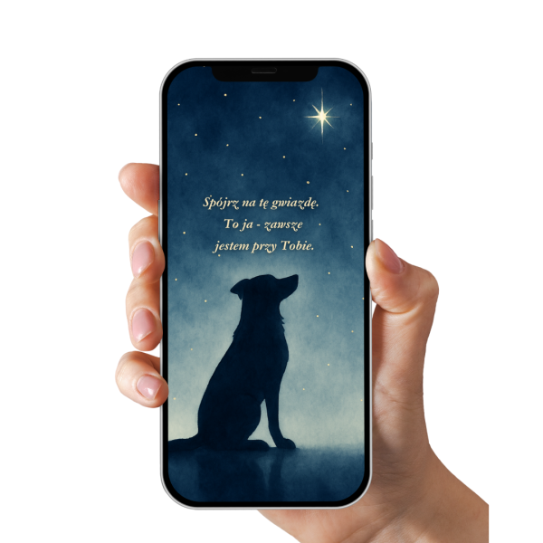Tapety na telefon z cytatami na pożegnanie psa – „Nocne niebo” - obrazek 2