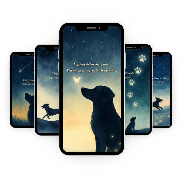 Tapety na telefon z cytatami na pożegnanie psa – „Nocne niebo”